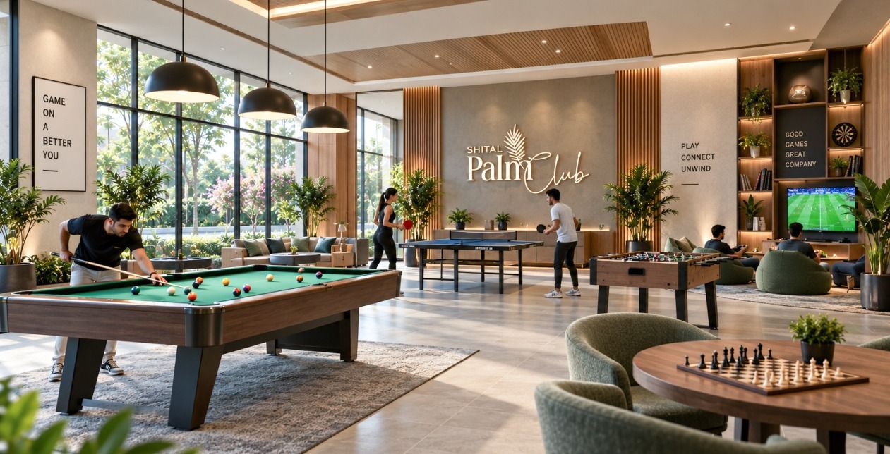 Indoor games area with pool and table tennis